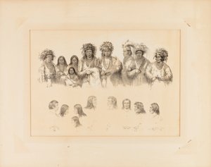 Indiani: 9 torsi maschili e femminili; 9 teste, profili - n. 28 da George Catlin