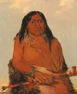 Is-sa-wáh-tám-ah, Lupo legato con i capelli, un Capo da George Catlin