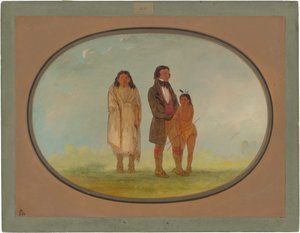 Capo Kaskaskia, sua madre e suo figlio da George Catlin