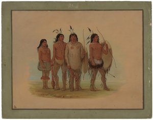 Capo Kiowa, sua moglie e due guerrieri da George Catlin