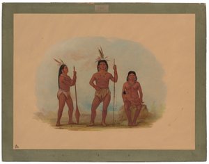 Capo Klahoquaht, sua moglie e figlio da George Catlin