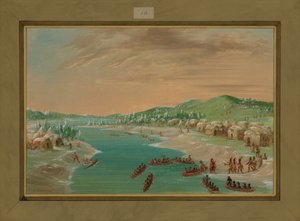La Salle e il suo gruppo arrivano al villaggio degli Illinois, 1 gennaio 1680, 1847-48