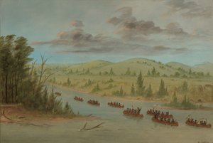 Il Gruppo di La Salle che Entra nel Mississippi in Canoe. 6 febbraio 1682, 1847-1848 da George Catlin