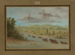 Il gruppo di La Salle entra nel Mississippi in canoa, 6 febbraio 1682