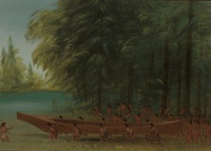 Varo di una canoa - Indiani Nayas, 1855-1869 da George Catlin