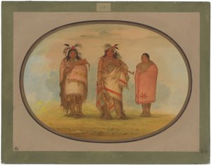 Capo Menomonie, sua moglie e suo figlio da George Catlin