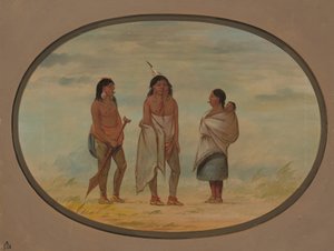 Capo indiano Nayas, sua moglie e un guerriero, 1855-1869