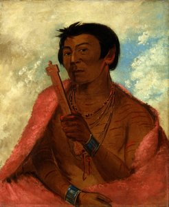 On-sáw-kie, il Sauk, in atto di pregare, 1830 da George Catlin