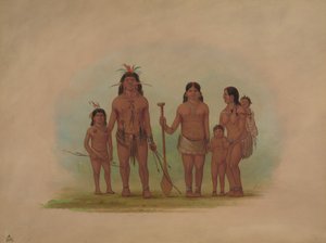 Capo Orejona e famiglia, 1854-1869 da George Catlin