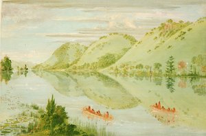 Scogliere pittoresche sopra Prairie du Chien, 1835-1836 da George Catlin