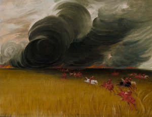 Bruciatura dei prati della prateria da George Catlin