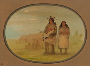 Capo Riccarree e Sua Moglie, 1861-1869 da George Catlin