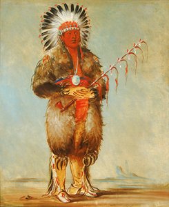 Ráw-no-way-wóh-krah, Pipestem Sciolto, un coraggioso, 1832 da George Catlin