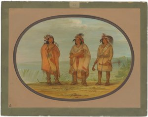 Capo seneca, Giacca Rossa, con due guerrieri da George Catlin