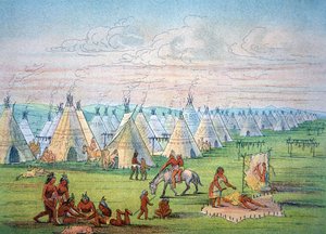 Scena di un campo Sioux da George Catlin