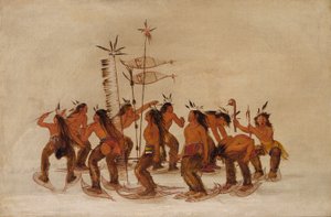 Danza con le racchette da neve alla prima nevicata da George Catlin
