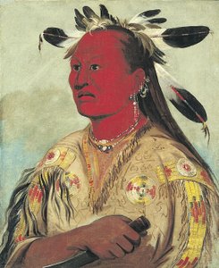 Stán-au-pat, Mano Insanguinata, Capo della Tribù, 1832 da George Catlin