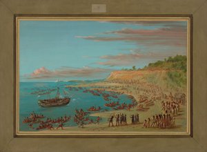 Il Griffin entra nel porto di Mackinaw, 27 agosto 1679, 1847-48