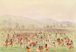 Il gioco della palla indiano, c.1832 da George Catlin