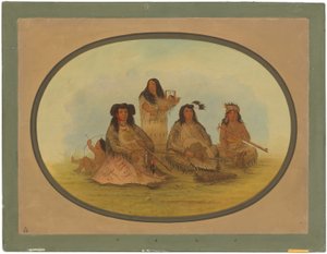 Il capo Sioux con diversi indiani da George Catlin
