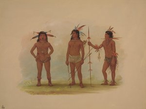 Tre uomini Omagua, 1854-1869 da George Catlin