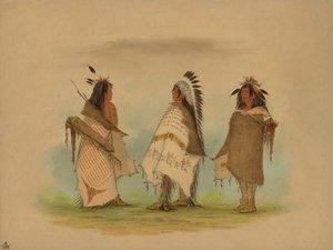 Tre guerrieri Shoshonee, 1861 da George Catlin