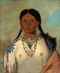 Tís-se-wóo-na-tís, Colei che Bagna le Ginocchia, Moglie del Capo, 1832 da George Catlin