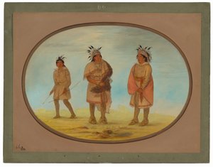 Due Guerrieri Weeah e una Donna da George Catlin