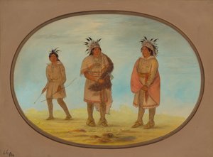 Due guerrieri Weeah e una donna da George Catlin