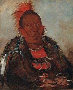 Wah-ro-née-sah, il circondatore, capo della tribù da George Catlin