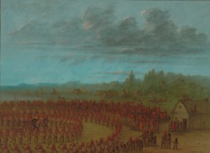 Danza di guerra dei Saukies da George Catlin
