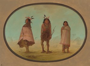 Yntah Uomo Medicina, un Guerriero e una Donna da George Catlin