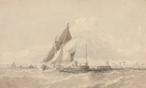 Barche a Vela e Barche in un Mare Mosso da George Chambers