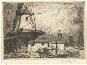 Mulino a Zwyndrecht da George Charles Aid