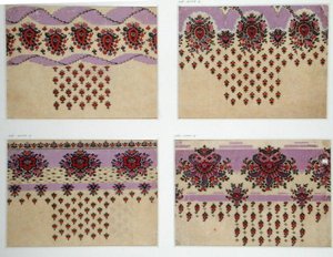 Disegni di tessuti per scialli Paisley, c.1871 (guazzo su carta) da George Charles Haite