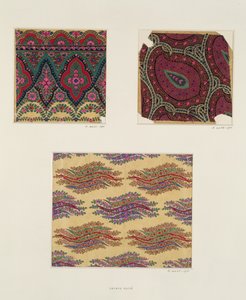 Disegni di tessuti per scialli di Paisley, c.1871