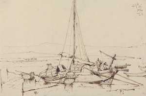 Barche cinesi, 1834 da George Chinnery