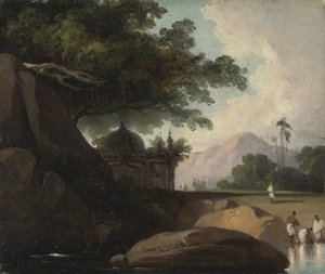 Paesaggio indiano con tempio da George Chinnery