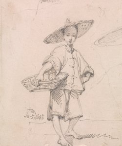 Giovane persona con un cesto da George Chinnery