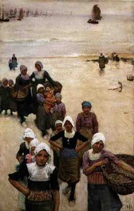 Ragazze pescatrici sulla spiaggia