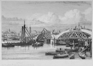 London Bridge in costruzione da George Cooke