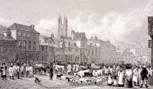 Mercato di Smithfield, Londra, c1830 da George Cooke