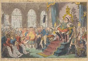 Una scena nella nuova farsa - come rappresentata al Royalty Theatre! da George Cruikshank