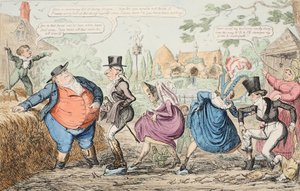 Visita alla fattoria Cockney - Visione dei terreni ecc. ecc. ecc., pub. 1835 da George Cruikshank