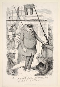 Un uomo molto buono, senza dubbio, ma un cattivo marinaio! da George Cruikshank