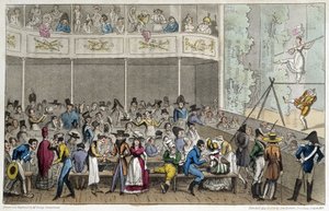 Spettacolo di acrobati al Café de la Paix - in "Life in Paris" di David Carey, Londra da George Cruikshank