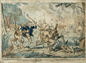 Tutti Tra gli Ottentotti che Ballano a Riva..., pubblicato il 7 settembre 1819 da George Cruikshank