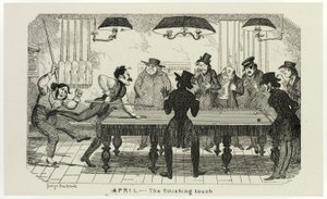 Aprile - Il tocco finale dalle incisioni in acciaio di George Cruikshank a The Comic Almanacks: 1835-1853 da George Cruikshank