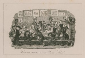 Connoisseur a una vendita di stampe