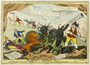 La morte della tassa di proprietà! da George Cruikshank